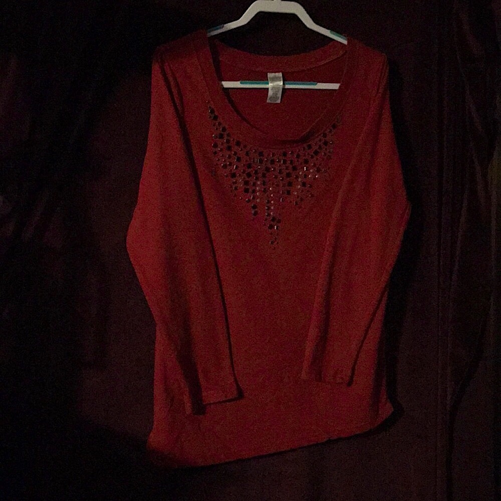 Avon Tunic Style Red Bling Sweatshirt